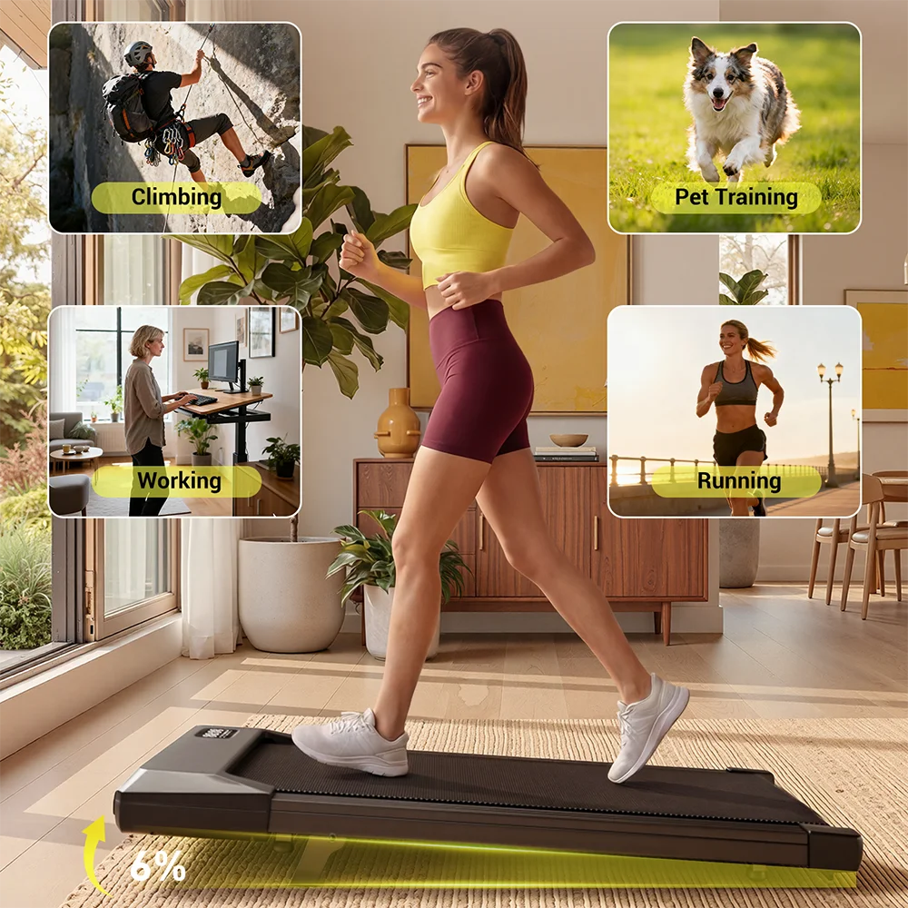 Superun Portable Under Desk Walking Pad Treadmill for Home Office