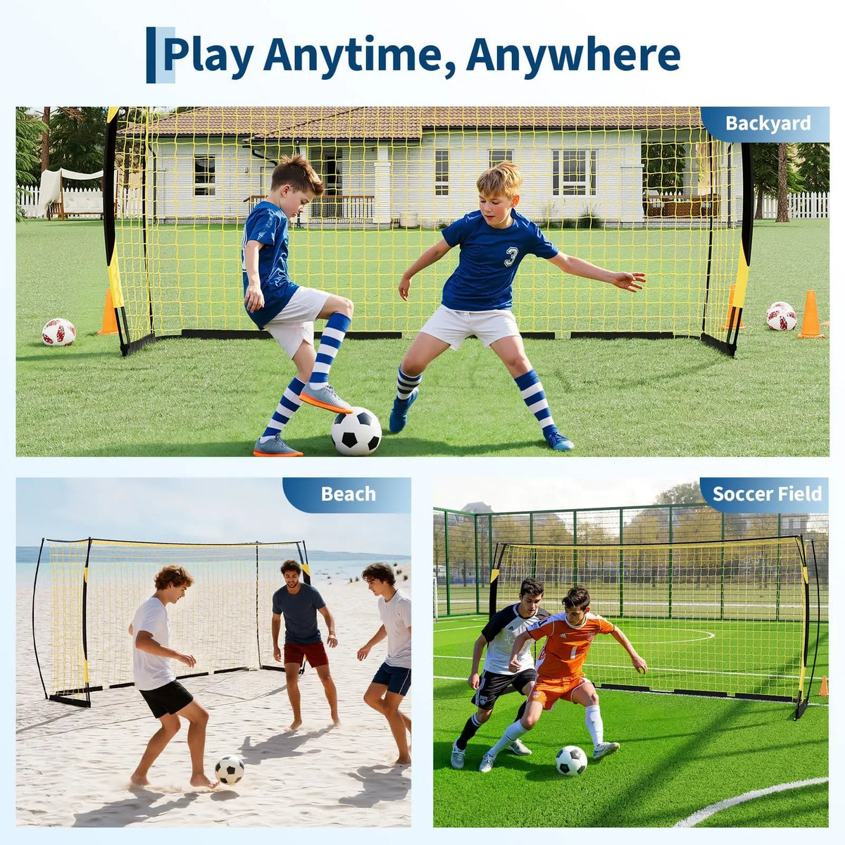 HiMISS Portable Heavy Duty Foldable Soccer Goal With Carry Bag