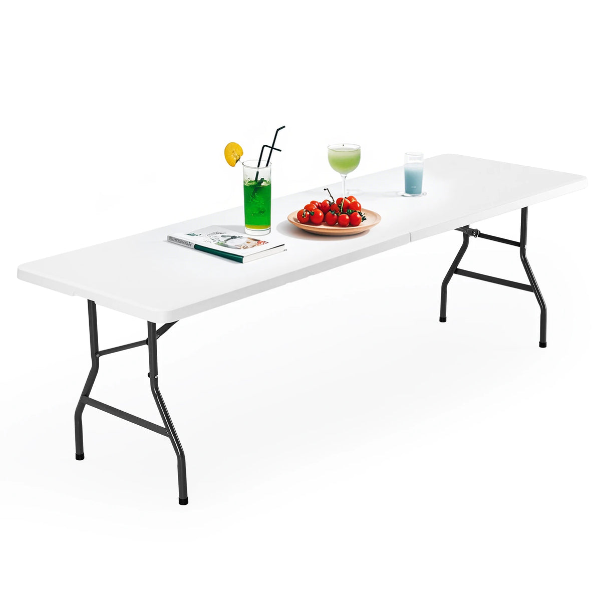 JHK Portable Folding Indoor Outdoor Table With Safety Lock