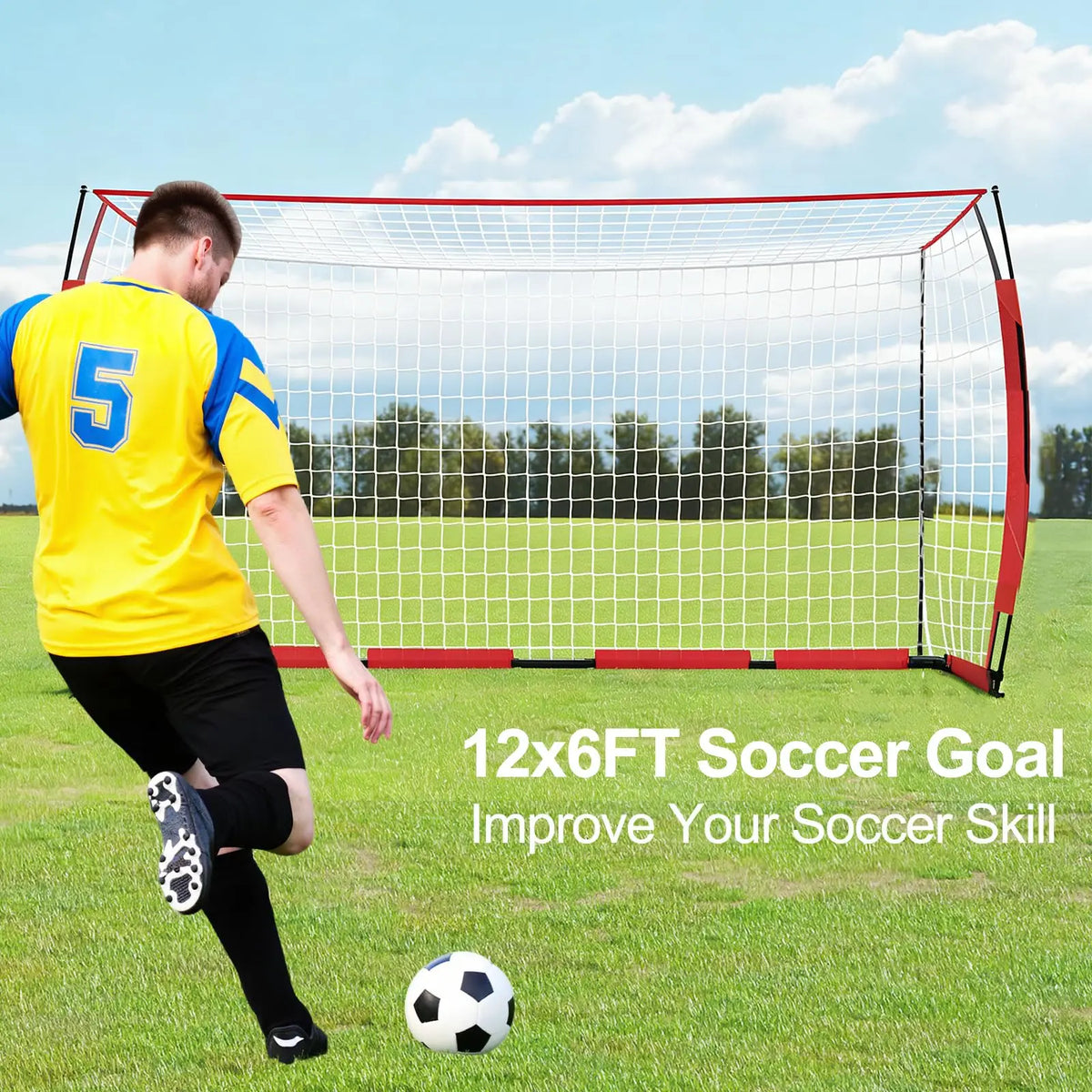 HiMISS Portable Heavy Duty Foldable Soccer Goal With Carry Bag