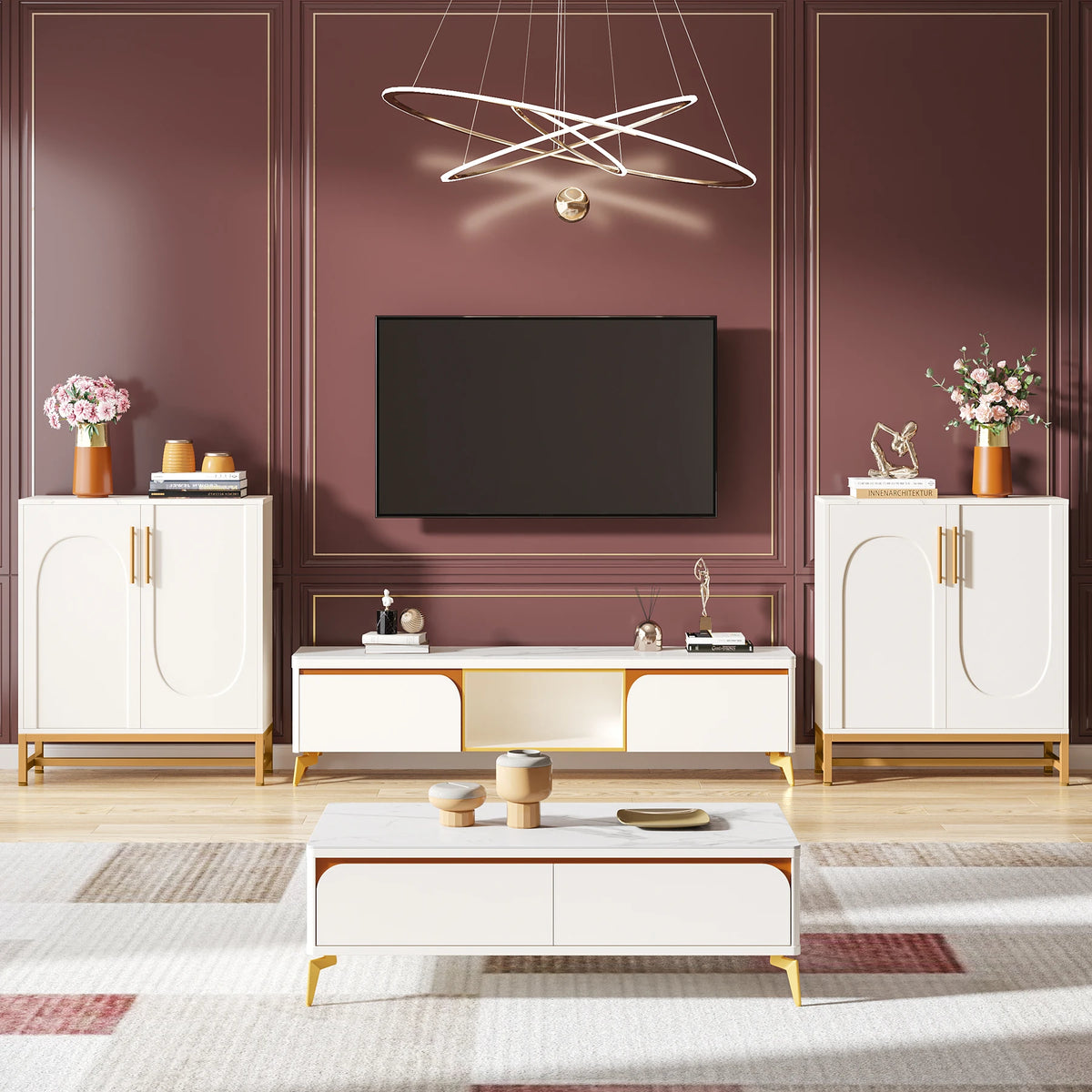 Tribesigns Modern Sideboard Buffet Cabinet with Adjustable Shelves