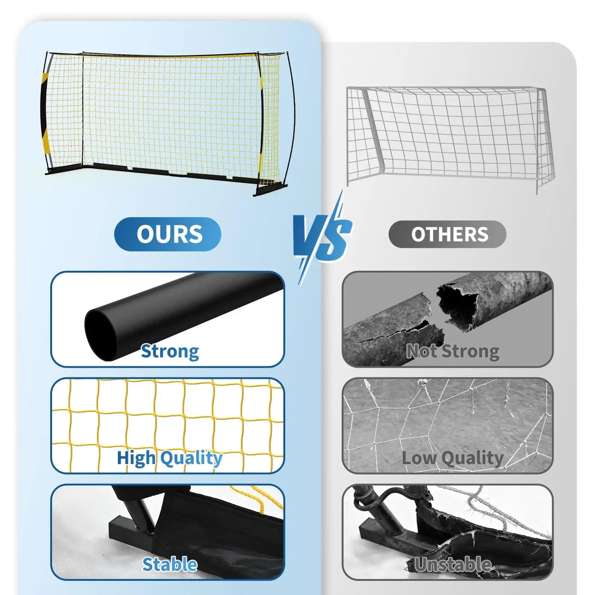 HiMISS Portable Heavy Duty Foldable Soccer Goal With Carry Bag