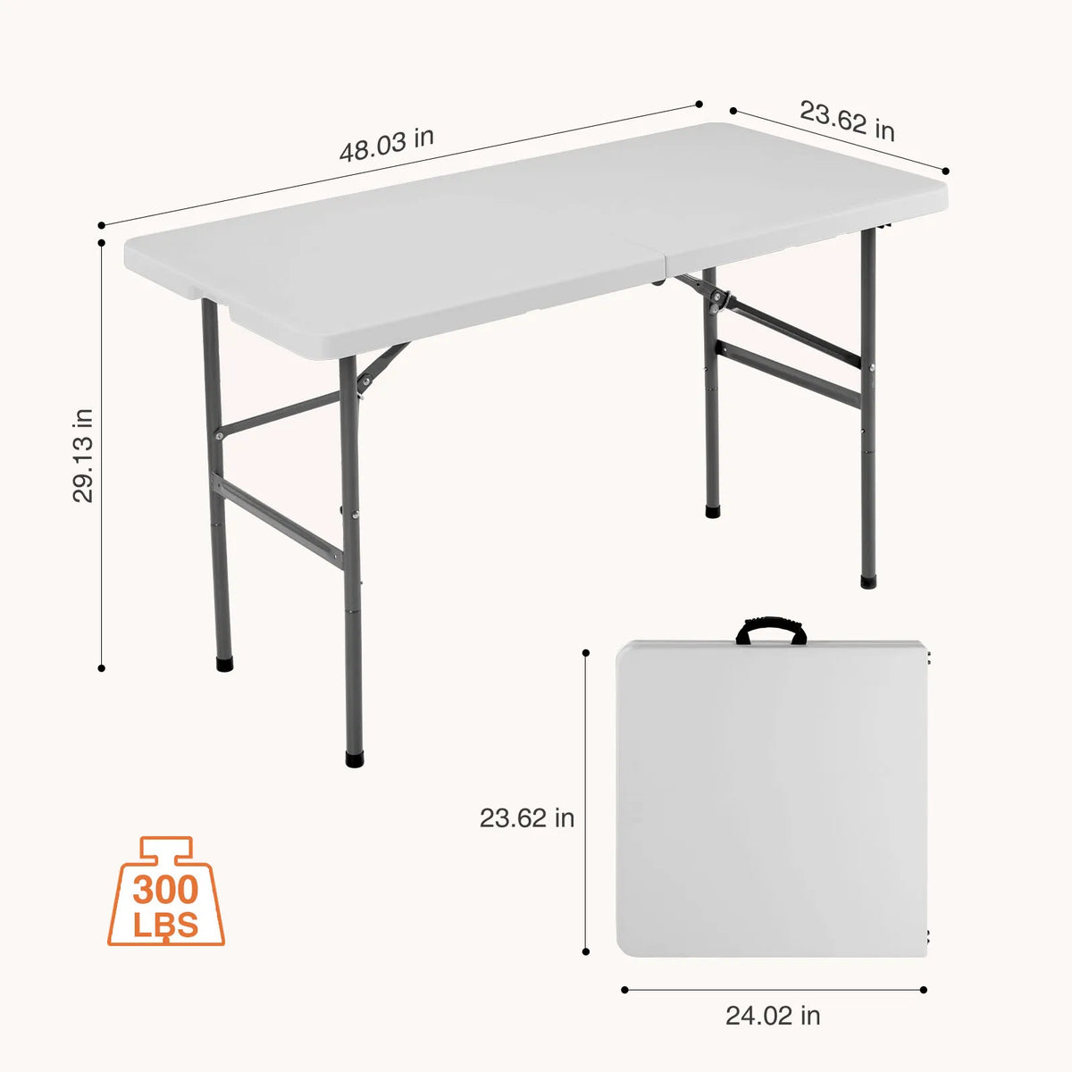 JHK Portable Folding Indoor Outdoor Table With Safety Lock