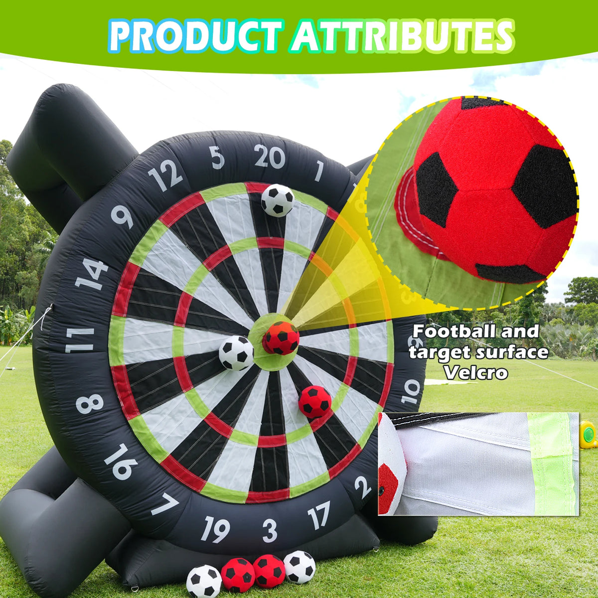 KING INFLATABLE Giant Soccer Dart Board With Blower And Balls