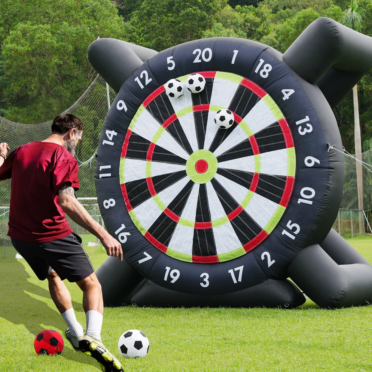 KING INFLATABLE Giant Soccer Dart Board With Blower And Balls
