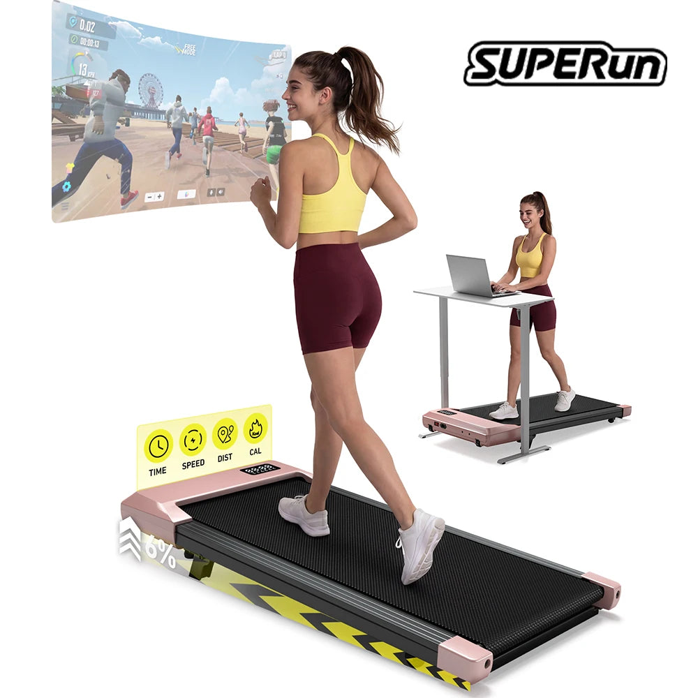 Superun Portable Under Desk Walking Pad Treadmill for Home Office