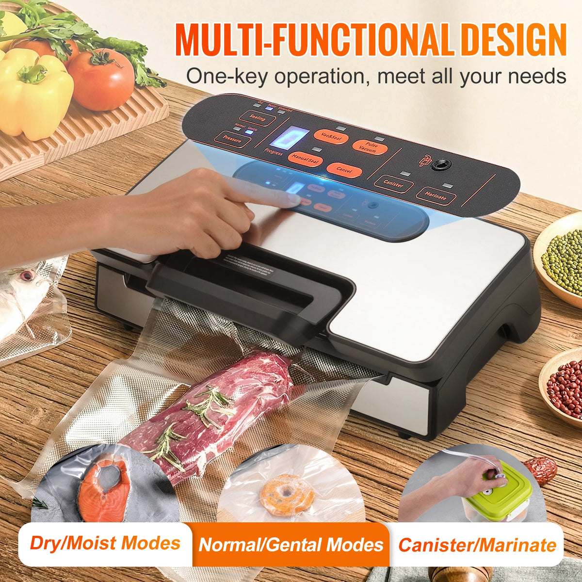 SucceBuy Vacuum Sealer Machine for Fresh Food Storage and Packaging