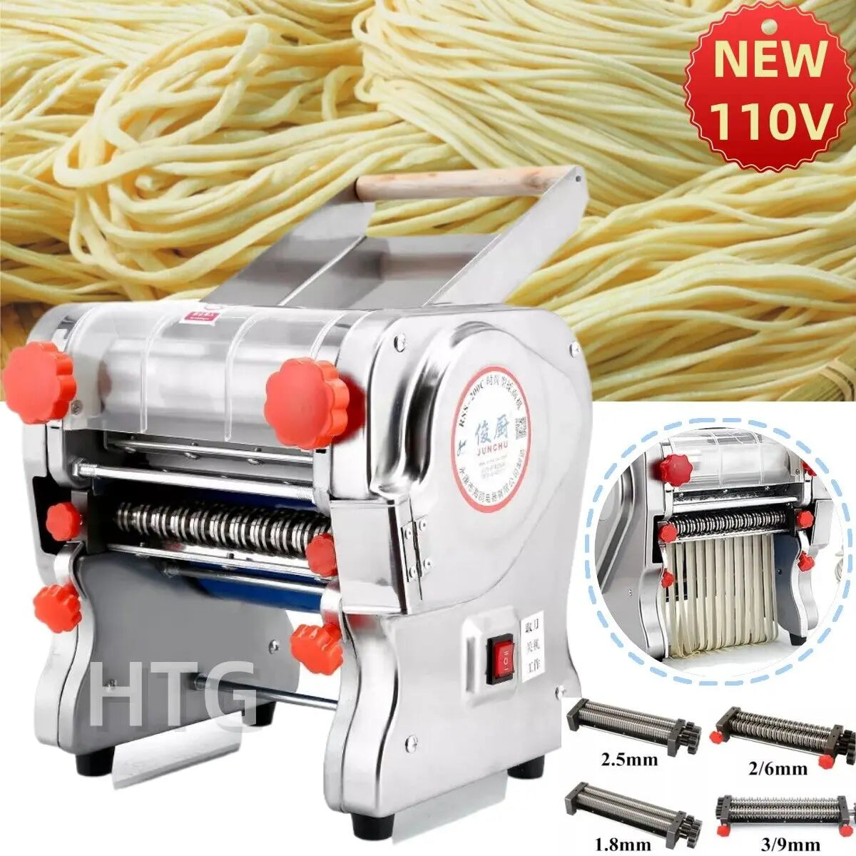 Commercial Electric Stainless Steel Pasta Maker With Dual Cutters