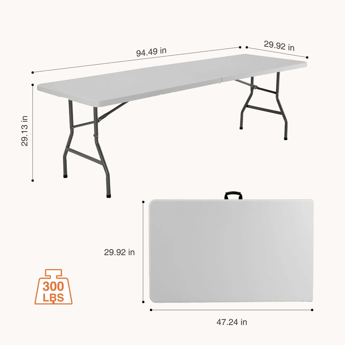 JHK Portable Folding Indoor Outdoor Table With Safety Lock