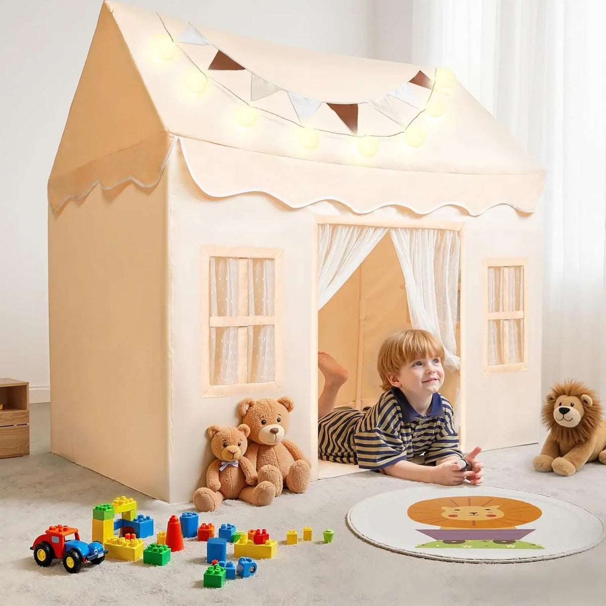 Joyfy Kids Indoor Play Tent With Blanket And LED Light