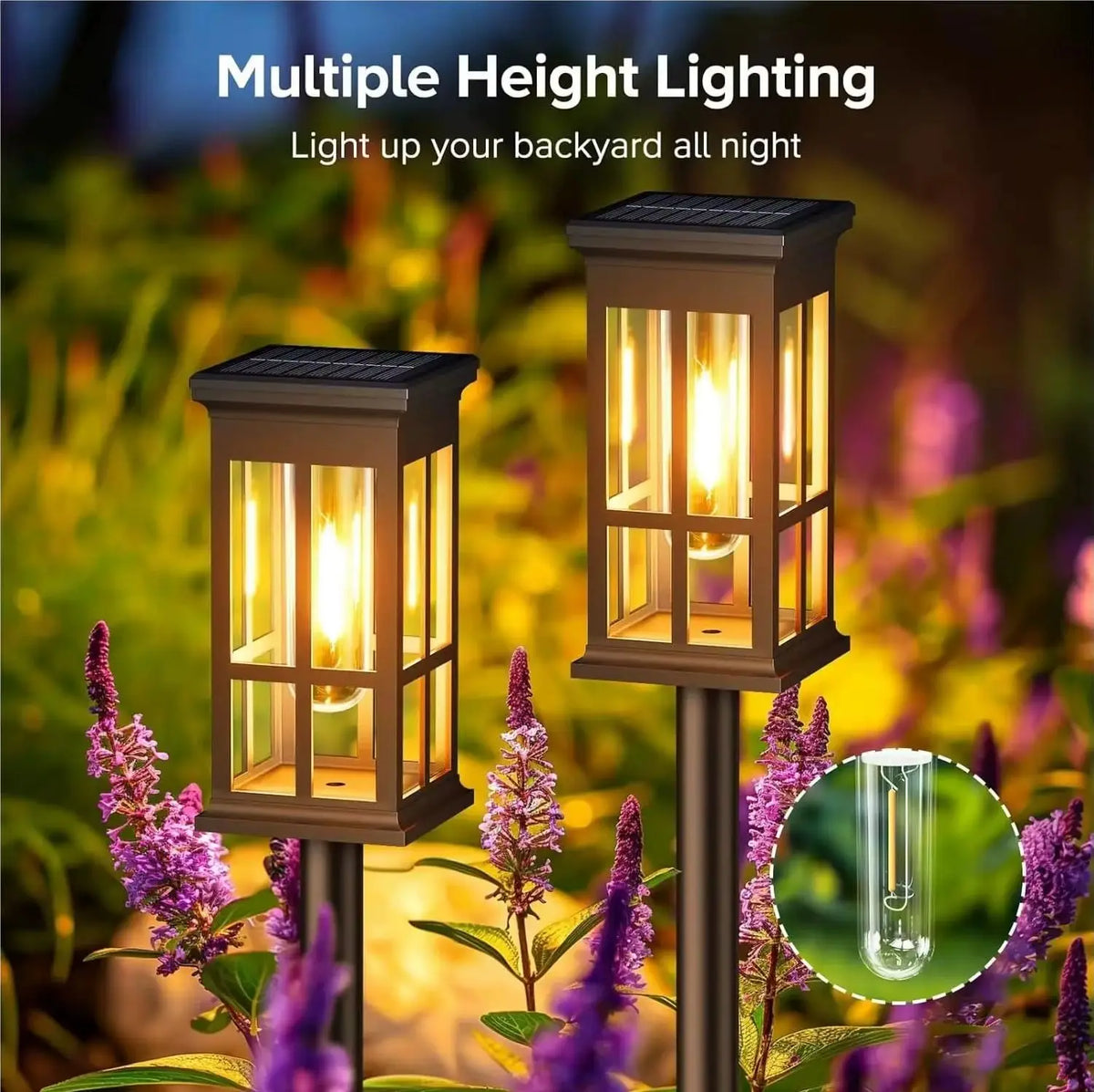 Solar Powered LED Pathway Lights for Garden Walkway and Patio