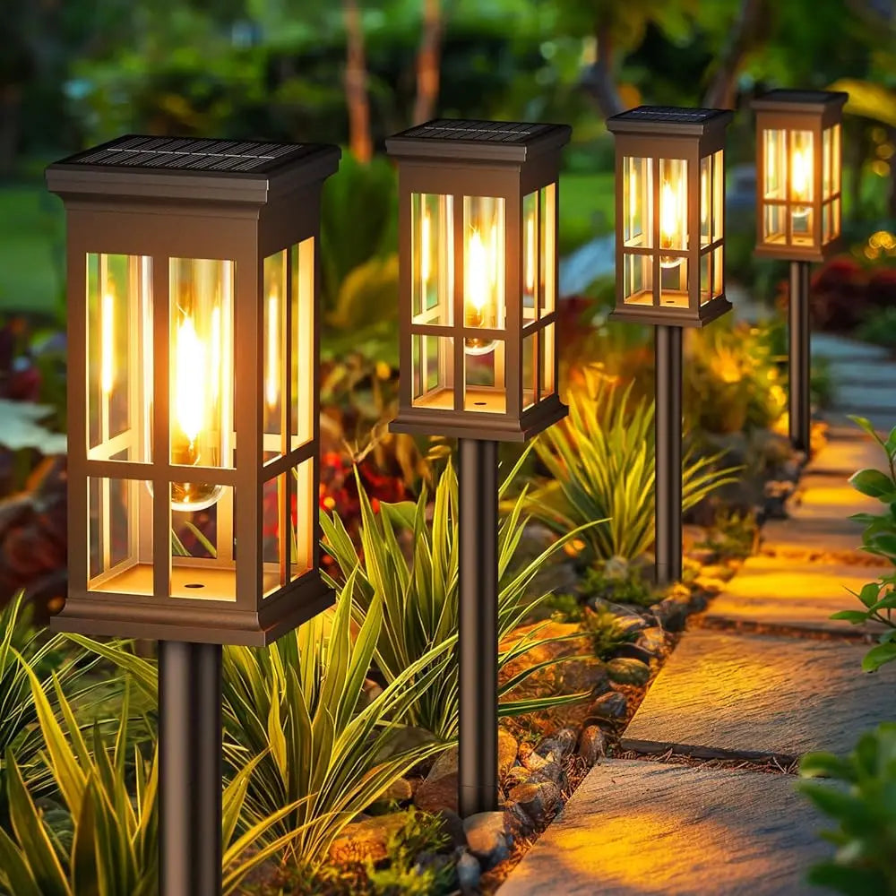 Solar Powered LED Pathway Lights for Garden Walkway and Patio
