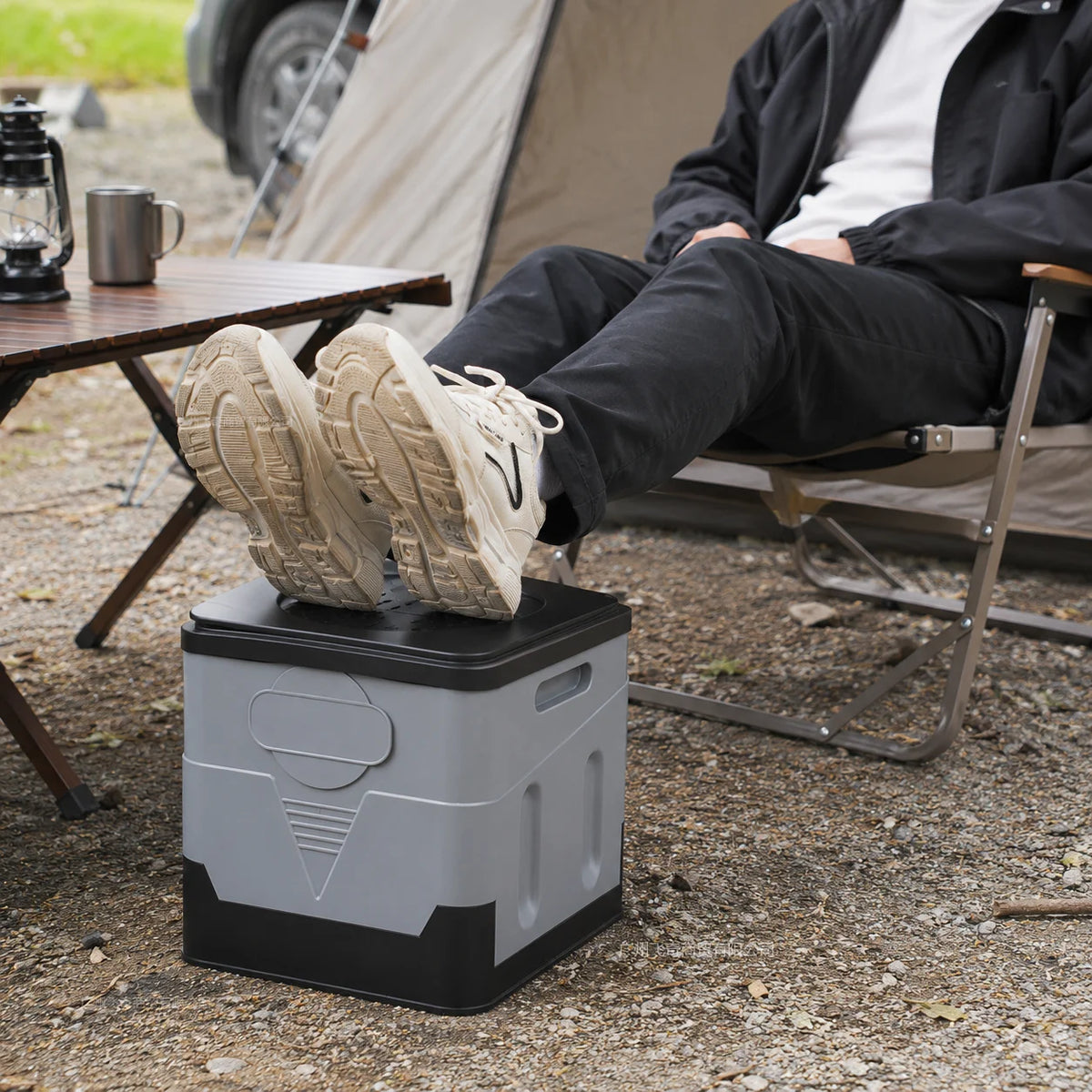 Portable Folding Toilet With Lid For Camping And Road Trips