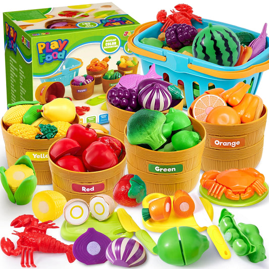 Joyfy Pretend Play Food Set for Kids Kitchen Sorting Games