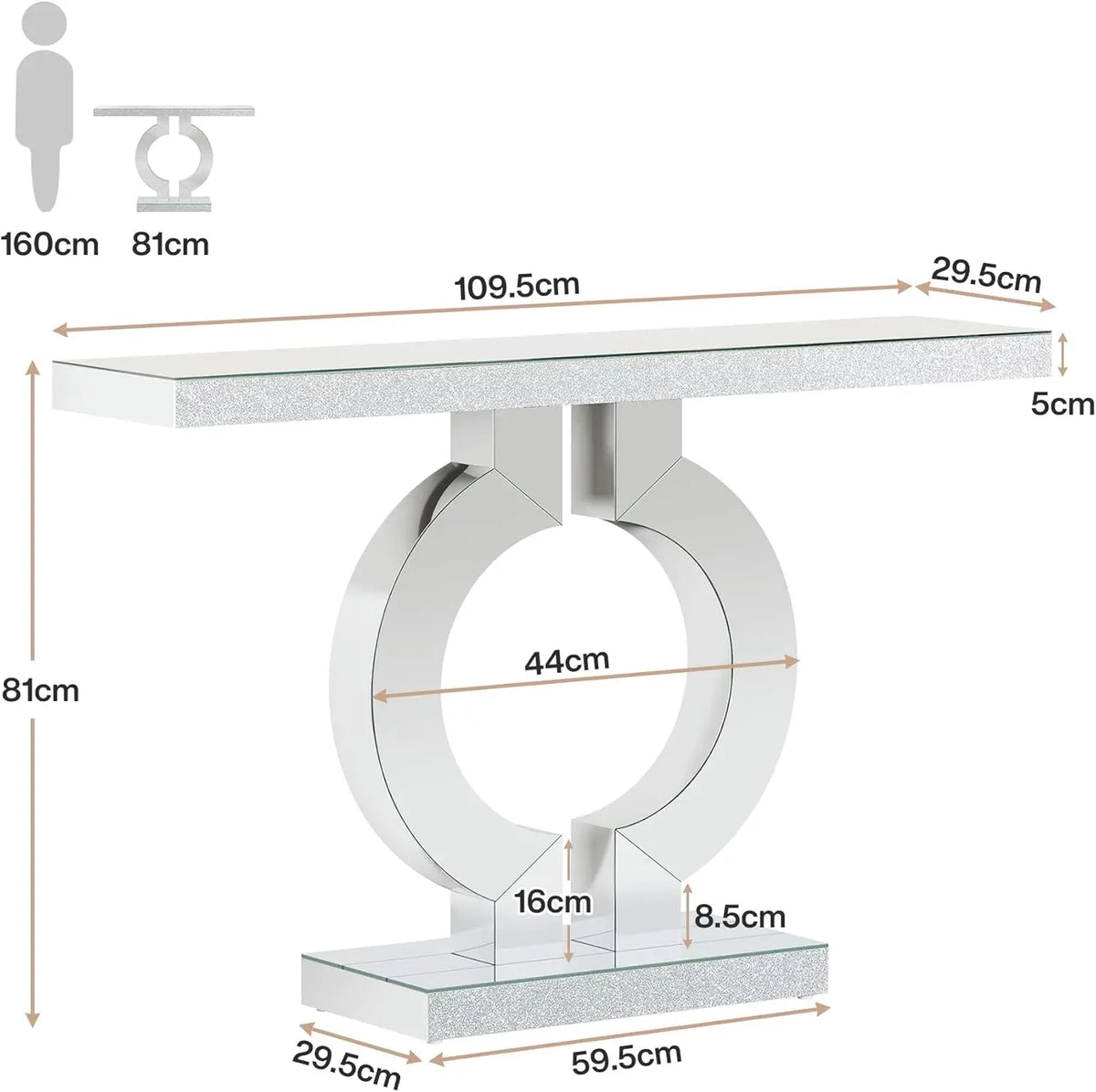 Tribesigns Modern Mirrored Console Table for Elegant Entryways