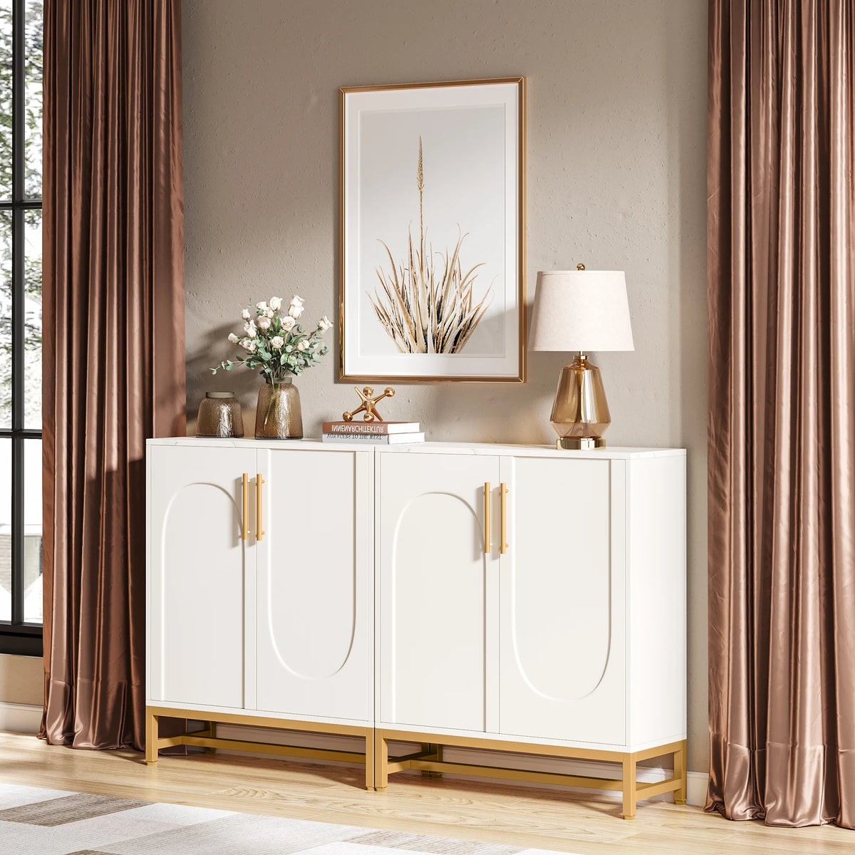 Tribesigns Modern Sideboard Buffet Cabinet with Adjustable Shelves