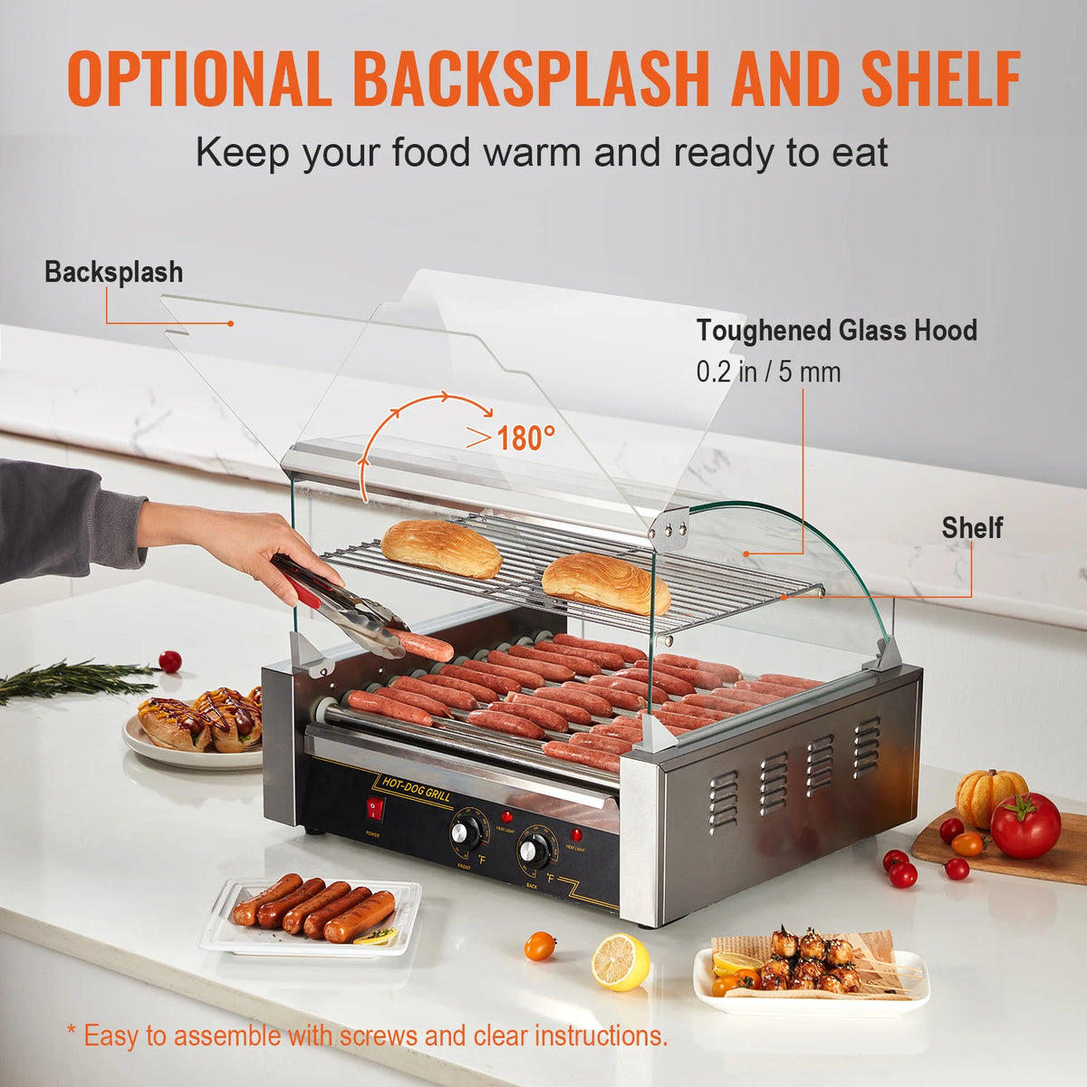 SucceBuy Commercial Hot Dog Roller Electric Sausage Grill Machine