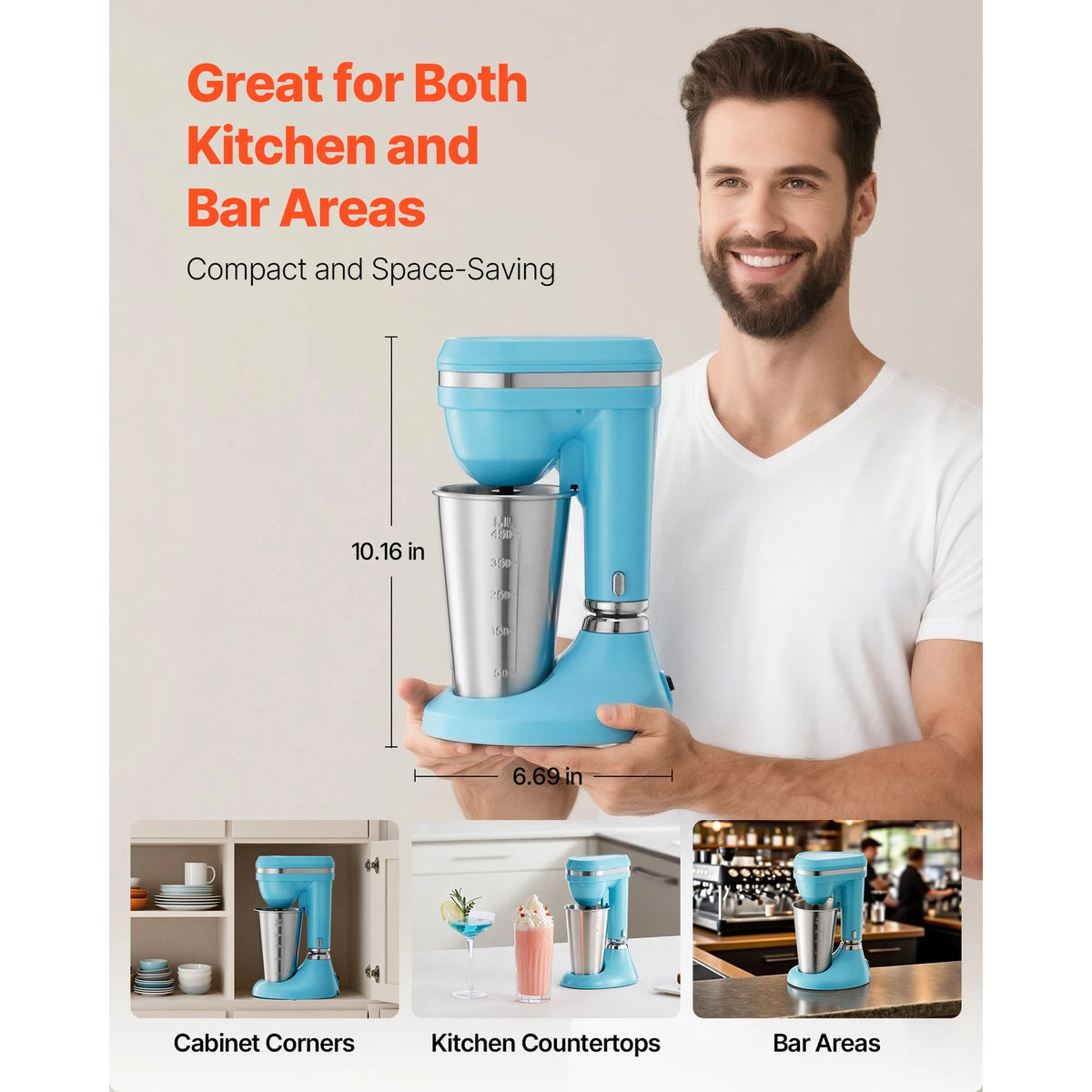 SucceBuy Milkshake Maker Drink Mixer With Dual Speed Control
