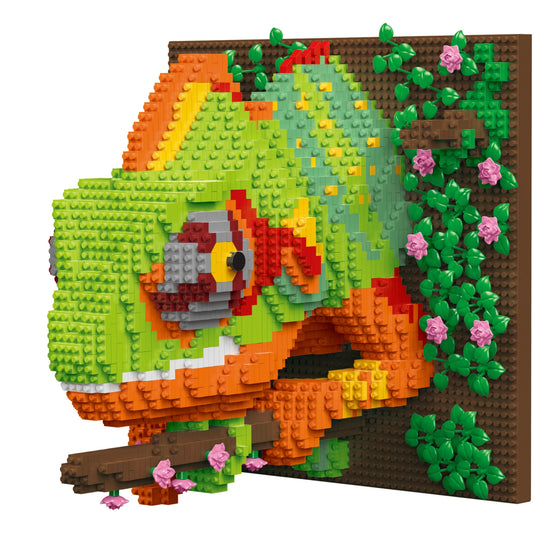 KNEW BUILT Chameleon 3D Animal Model Building Block Puzzle