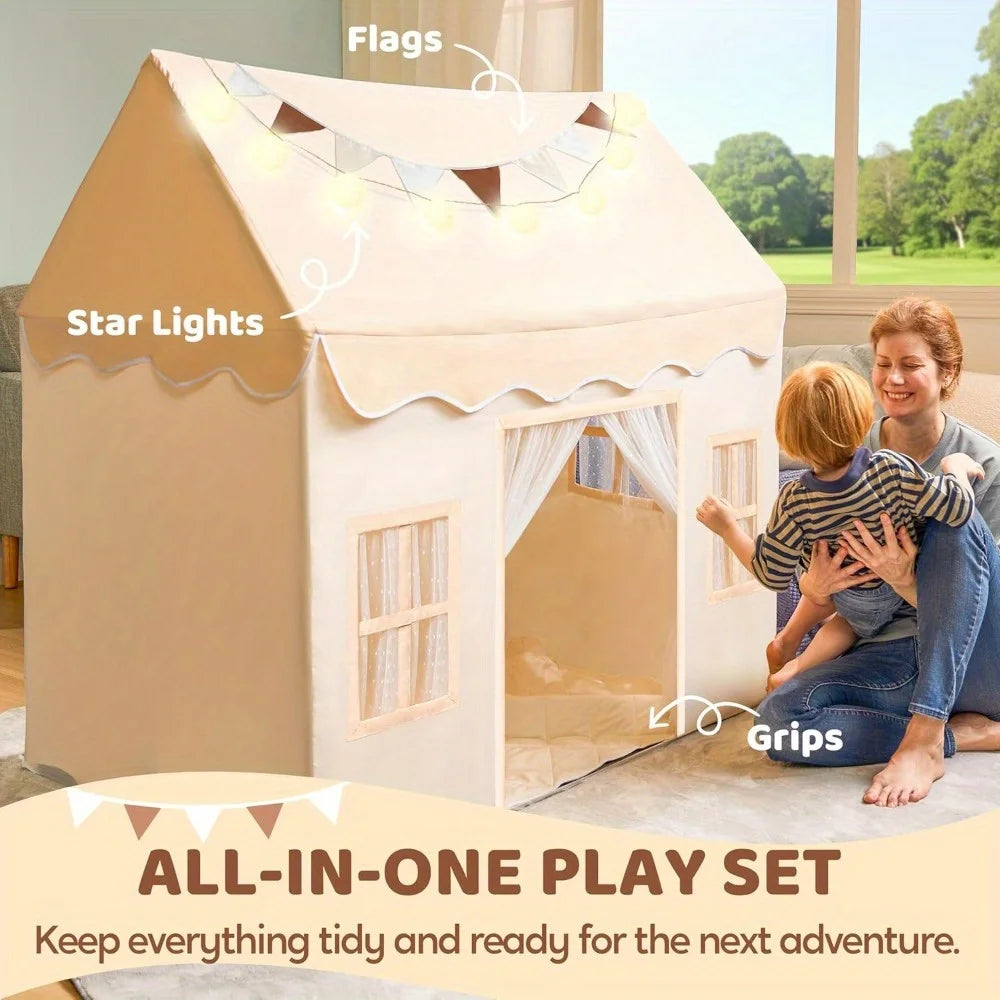 Joyfy Kids Indoor Play Tent With Blanket And LED Light