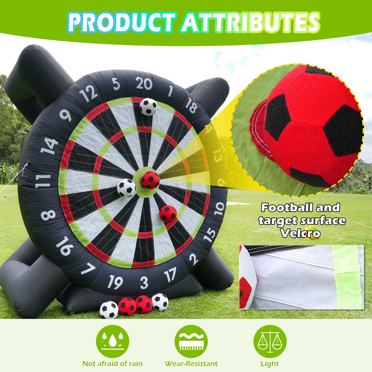 KING INFLATABLE Giant Soccer Dart Board With Blower And Balls