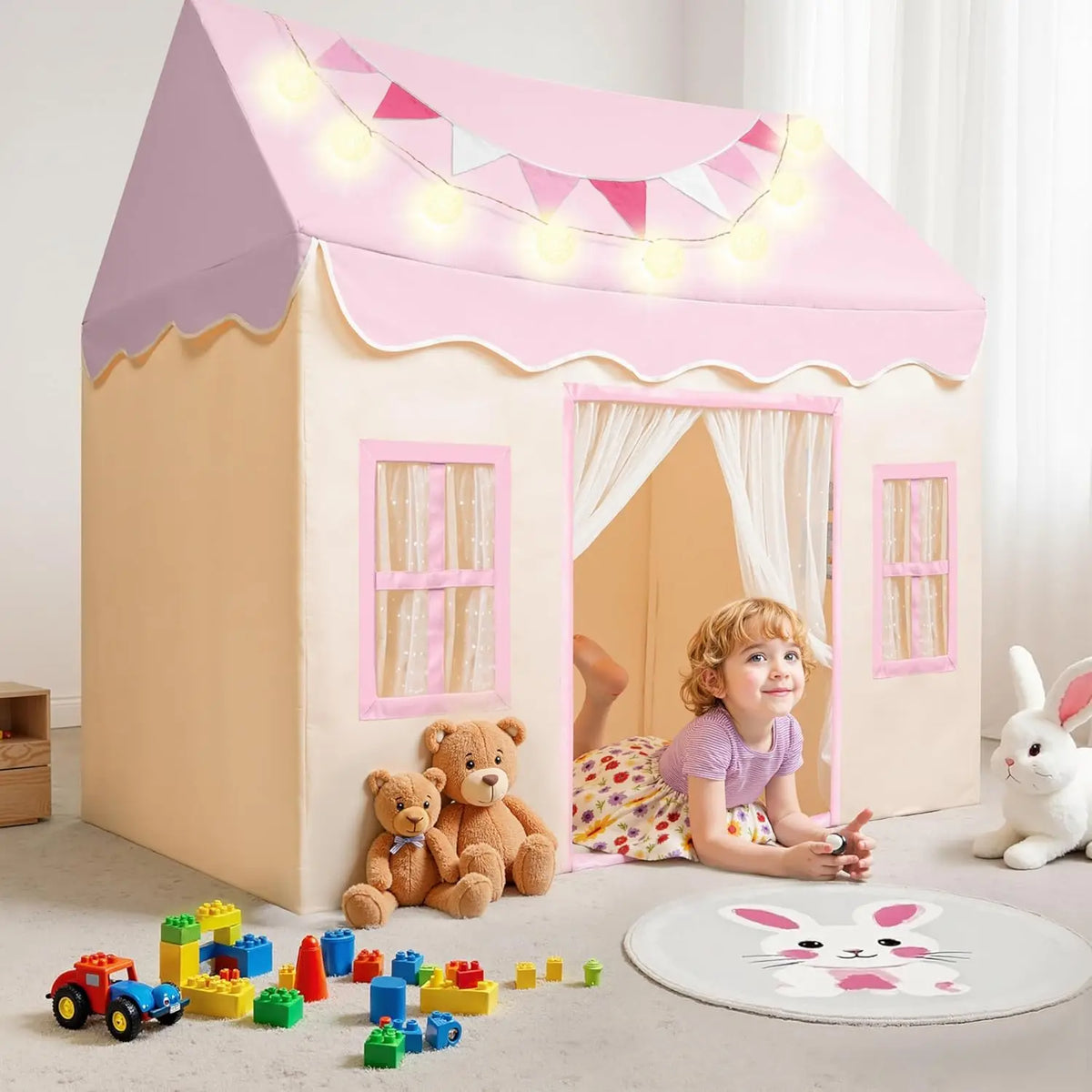 Joyfy Kids Indoor Play Tent With Blanket And LED Light