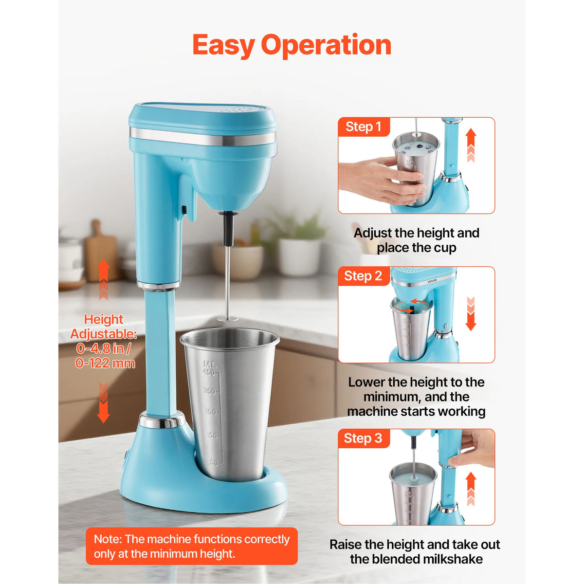SucceBuy Milkshake Maker Drink Mixer With Dual Speed Control
