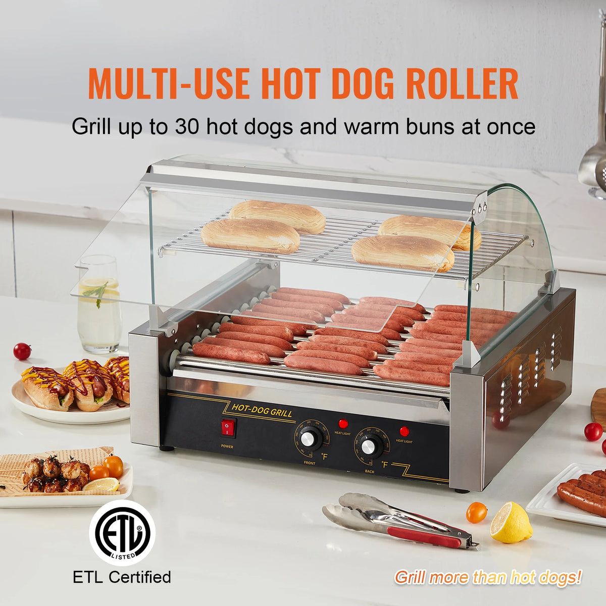 SucceBuy Commercial Hot Dog Roller Electric Sausage Grill Machine