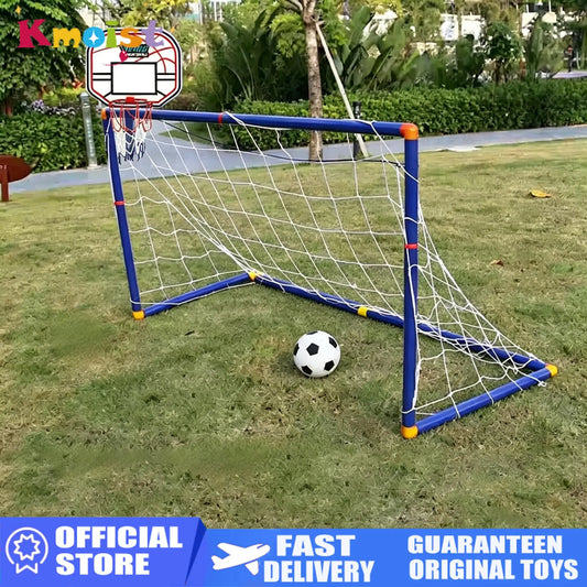 Kmoist Two In One Basketball Stand Football Goal Toy Set