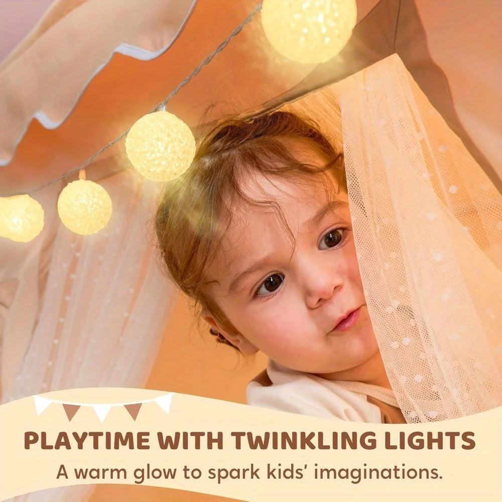 Joyfy Kids Indoor Play Tent With Blanket And LED Light