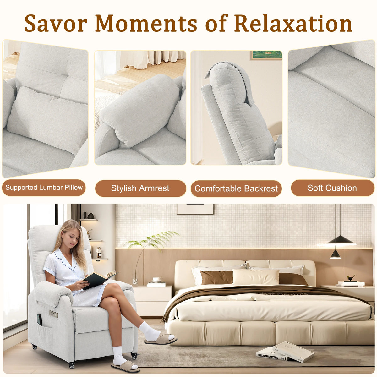 KORSER Power Recliner Chair With USB Ports For Small Spaces