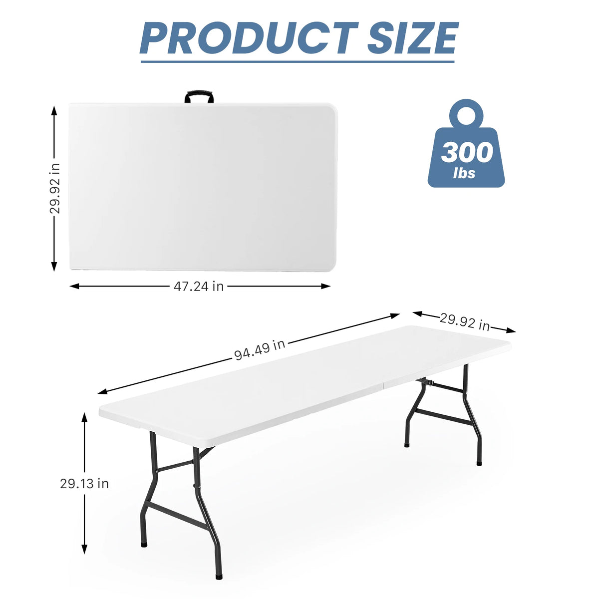 JHK Portable Folding Indoor Outdoor Table With Safety Lock
