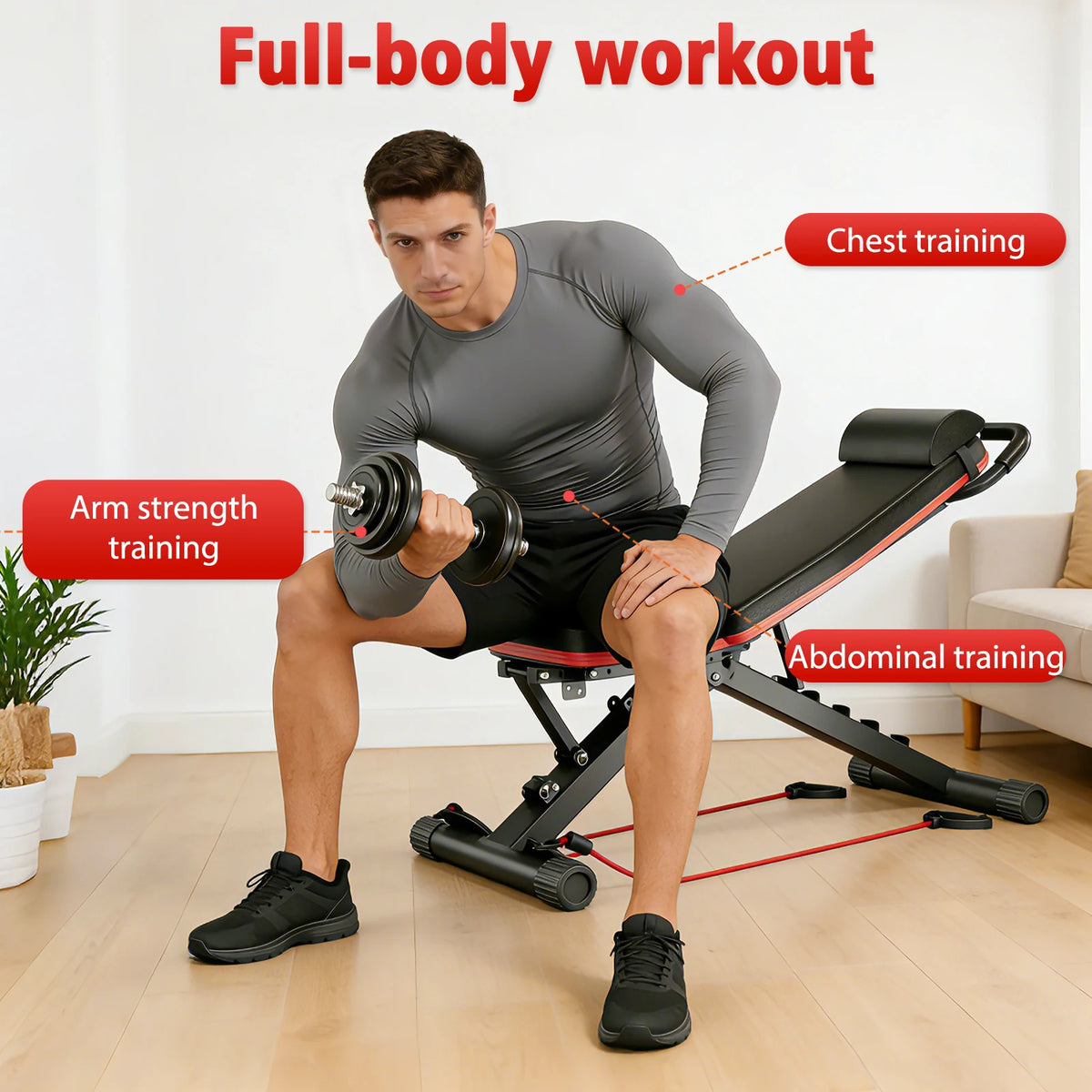 14-in-1 Foldable Adjustable Weight Bench for Full Body Workouts