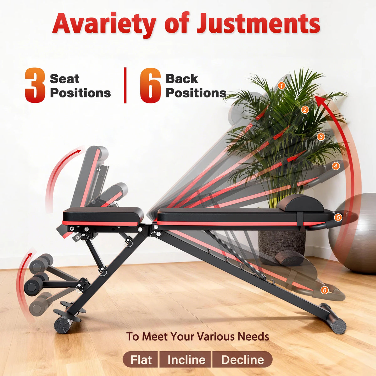 14-in-1 Foldable Adjustable Weight Bench for Full Body Workouts