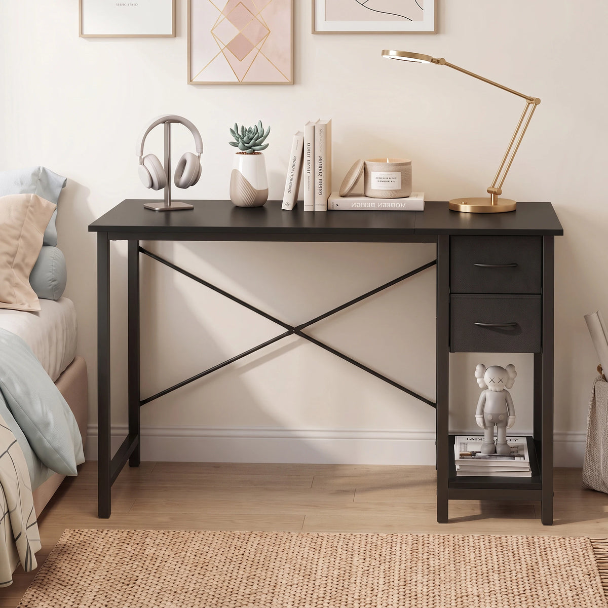 MCQ Standing Office Desk With Drawers, Storage And Side Hook