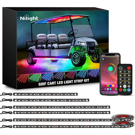Nilight Golf Cart RGB LED Underglow Light Kit App Control