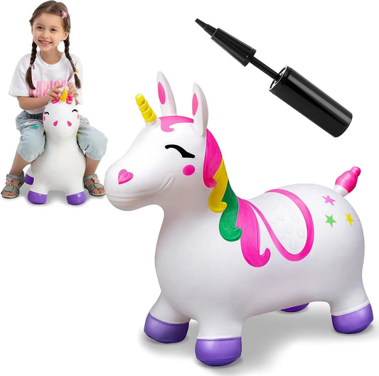 Joyfy Bouncy Unicorn Ride On Hopper Toy for Active Play