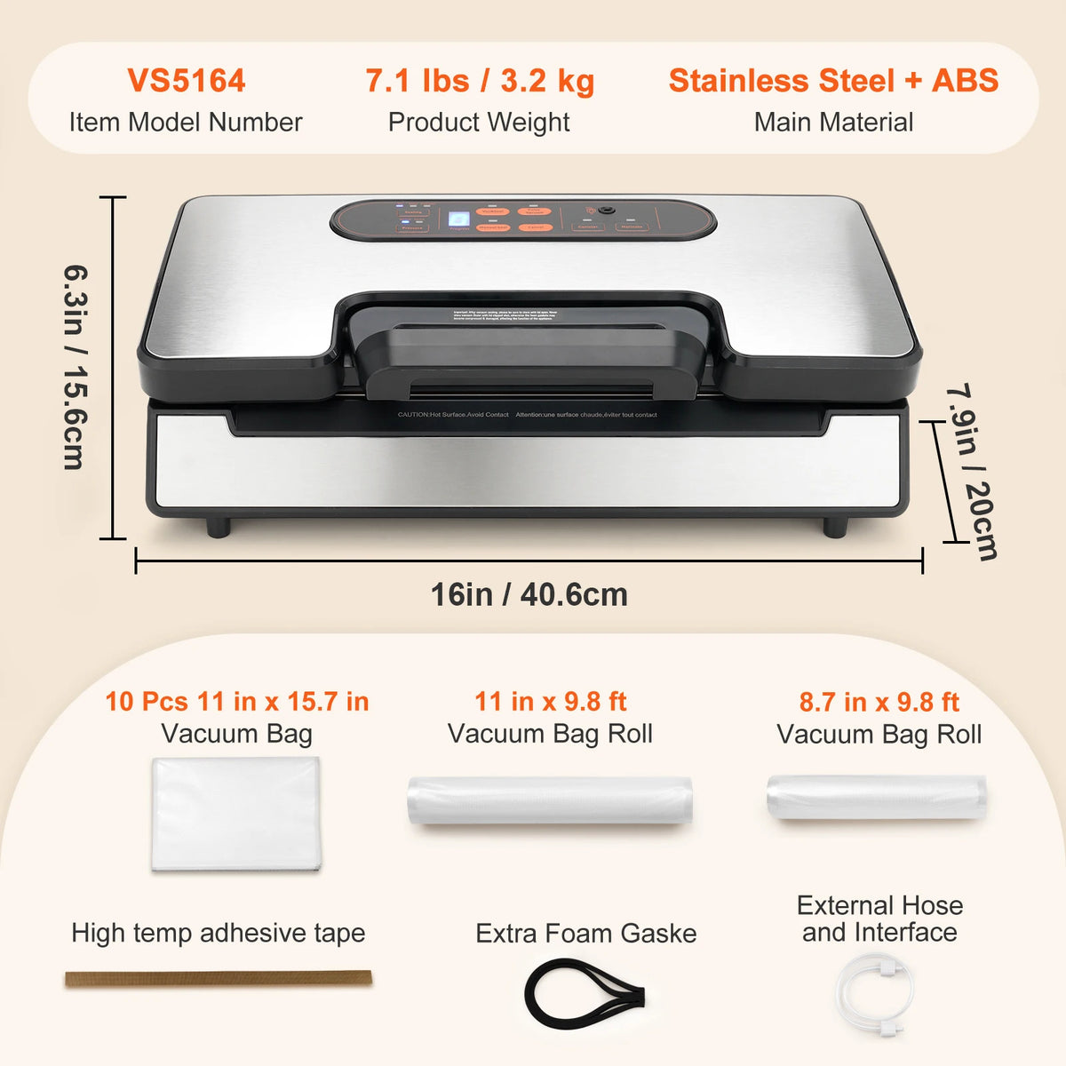 SucceBuy Vacuum Sealer Machine for Fresh Food Storage and Packaging