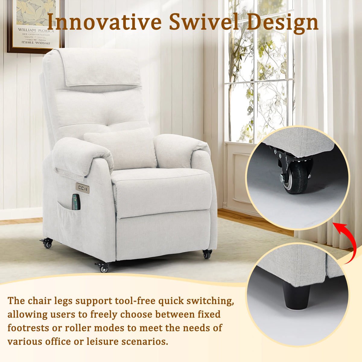 KORSER Power Recliner Chair With USB Ports For Small Spaces