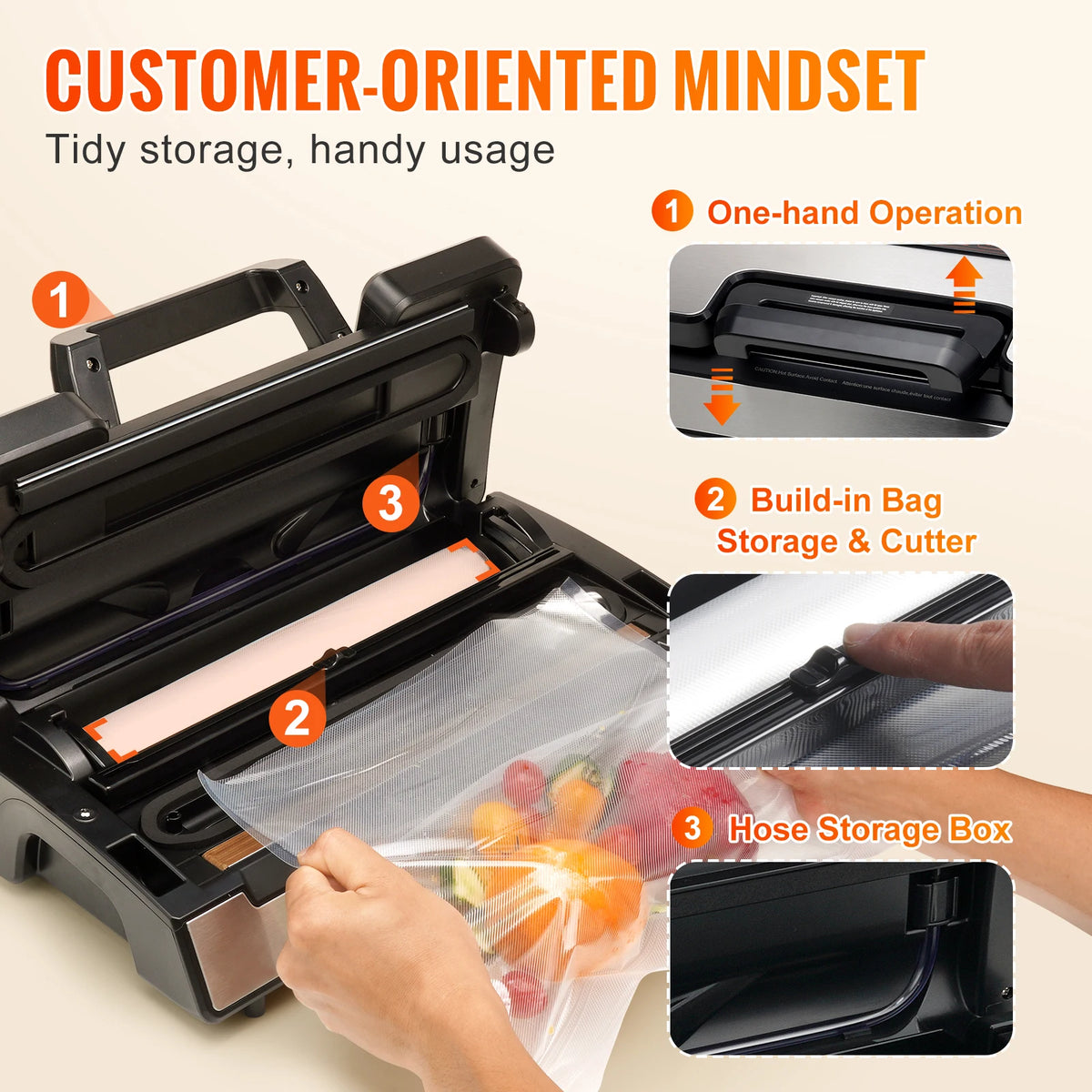 SucceBuy Vacuum Sealer Machine for Fresh Food Storage and Packaging
