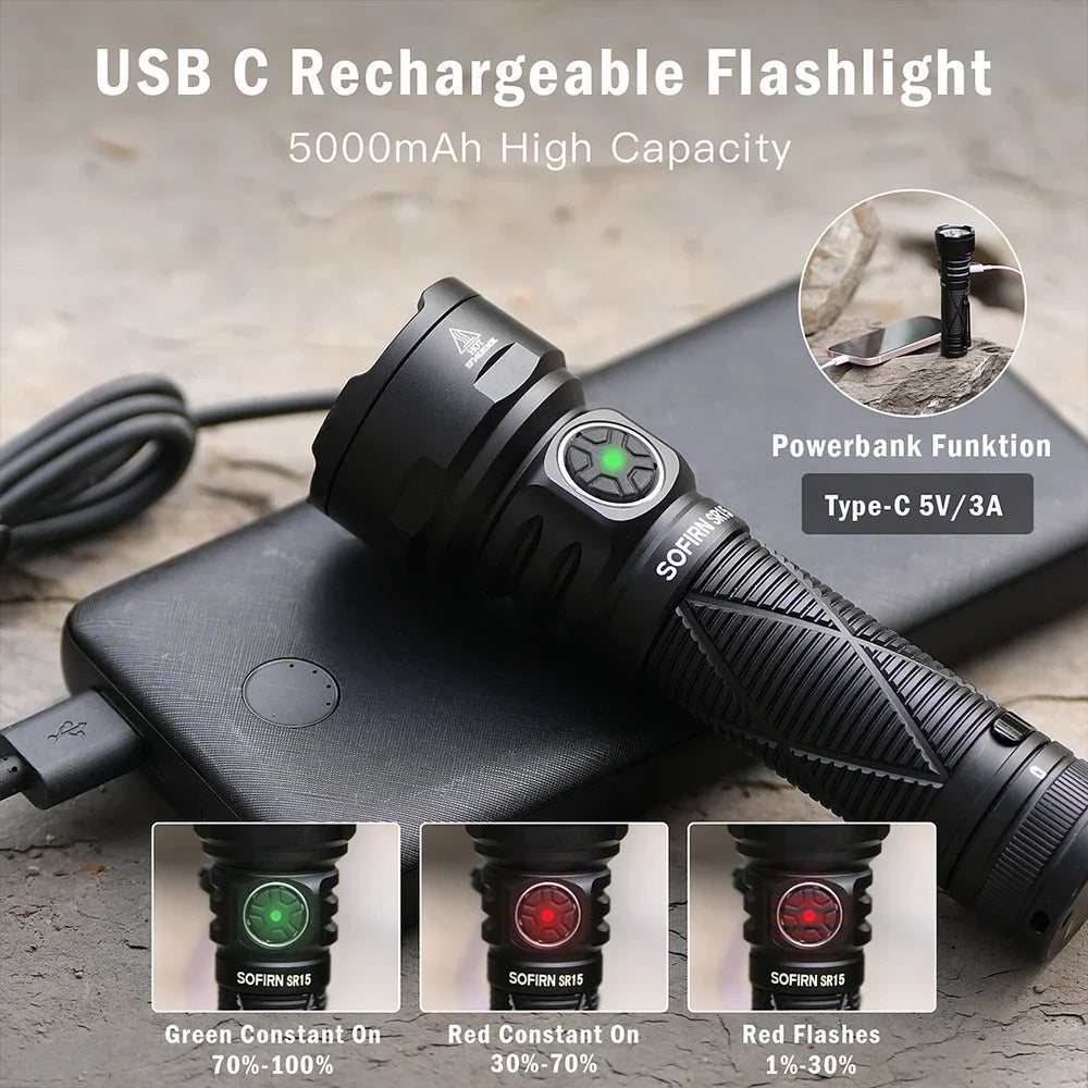 Sofirn SR15 SFT25R Rechargeable LED Camping Flashlight