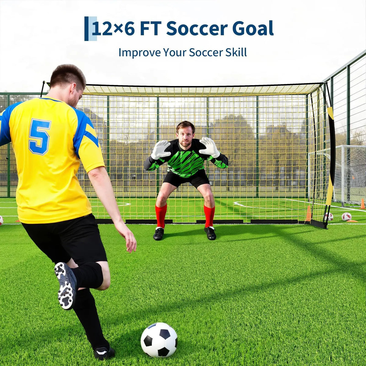 HiMISS Portable Heavy Duty Foldable Soccer Goal With Carry Bag