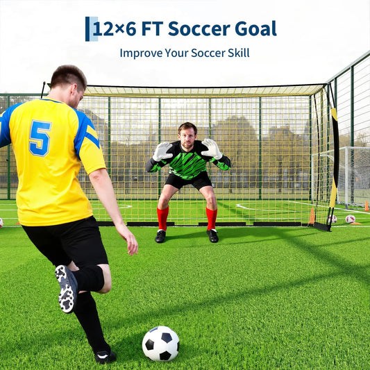 HiMISS Portable Heavy Duty Foldable Soccer Goal With Carry Bag
