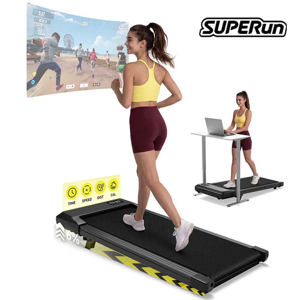 Superun Portable Under Desk Walking Pad Treadmill for Home Office