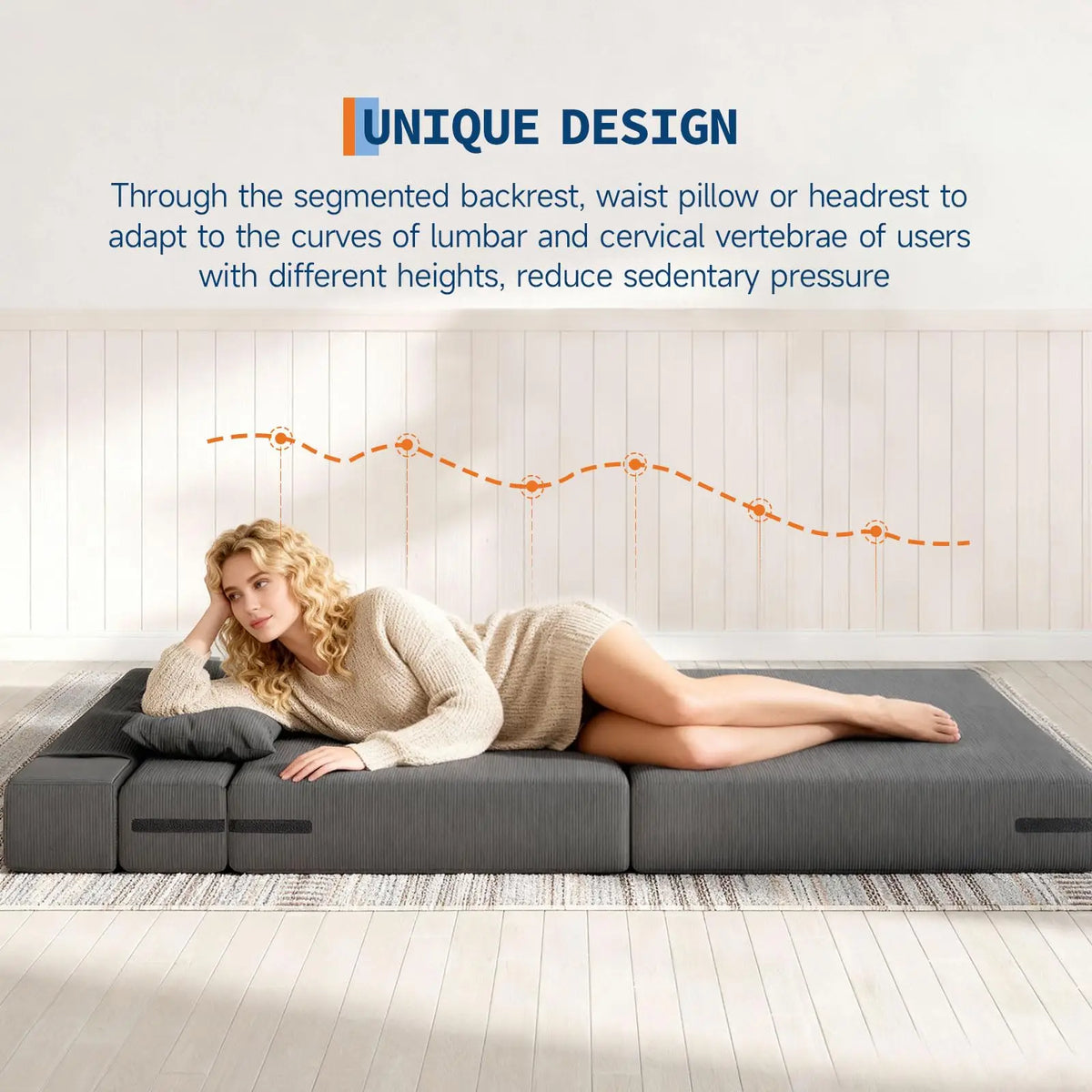 HiMISS Folding Convertible Sleeper Sofa Bed With Pillow