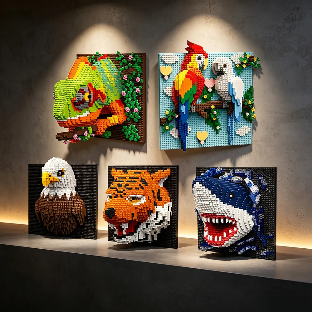 KNEW BUILT Chameleon 3D Animal Model Building Block Puzzle